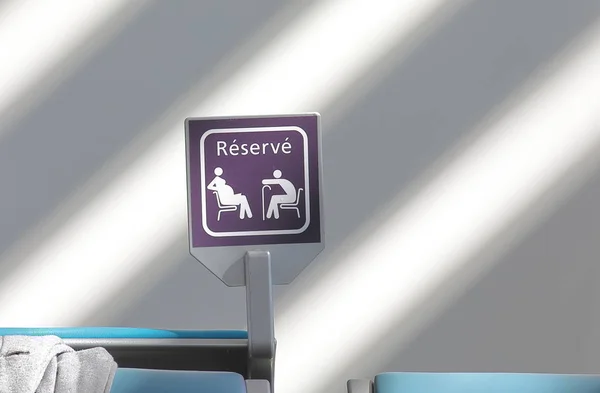 Reserve seat sign Paris France. Translation for French - Reserve