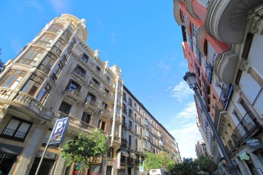 Madrid İspanya - 27 Mayıs 2019: Madrid şehir merkezi cityscape İspanya