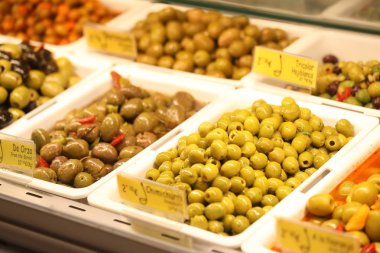 İspanyol gıda restoran tapas ekran Mercado de San Miguel pazar Madrid İspanya