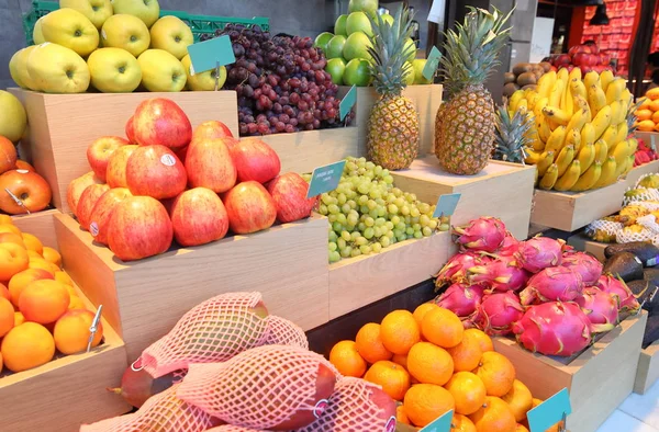 Exhibición Del Negocio Tienda Frutas Tropicales — Foto de Stock