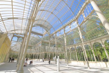 Madrid İspanya - 28 Mayıs 2019: Crystal Palace El Retiro park Madrid İspanya