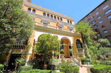 Madrid İspanya - 28 Mayıs 2019: Madrid İspanya Sorolla müze bahçesi