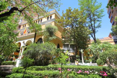 Madrid İspanya - 28 Mayıs 2019: Madrid İspanya Sorolla müze bahçesi