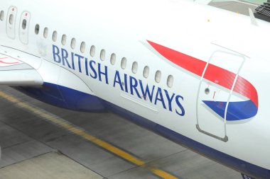Londra İngiltere - 31 Mayıs 2019: British Airways havayolu- Gatwick airport London England.