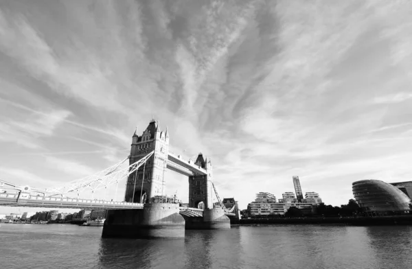 Tower Bridge Noir Blanc Londres Angleterre — Photo