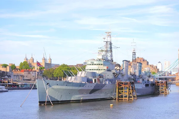 London England June 2019 Hms Belfast War Ship London England — Stock Photo, Image