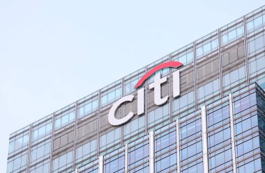 Londra İngiltere - 2 Haziran 2019: Citi banka şirketi logosu