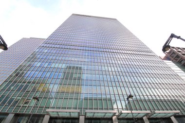 Londra İngiltere - 2 Haziran 2019: Docklands London Uk'deki Morgan Stanley şirket ofisi