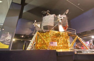 Londra İngiltere - 3 Haziran 2019: Science museum London Uk'de uzay gemisi sergisi