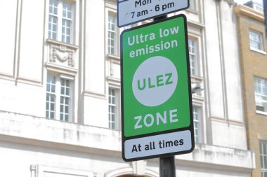 Ultra low emission ULEZ Zone sign London UK clipart