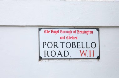 Portobello Road işareti Londra İngiltere
