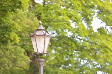 Park doğa arka planda gaz lambası