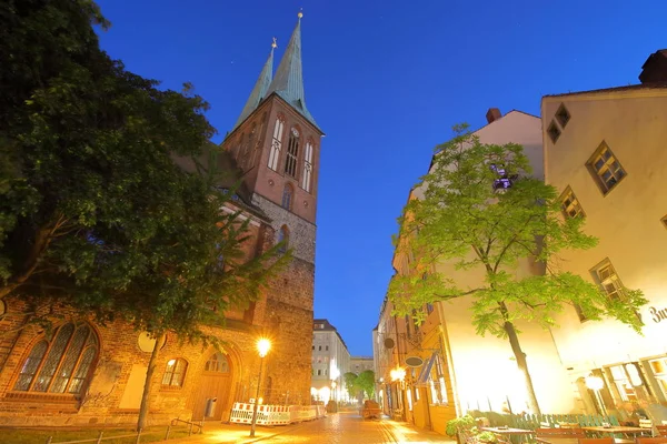 Nikolaikirche Kilise Cityscape Berlin Almanya — Stok fotoğraf
