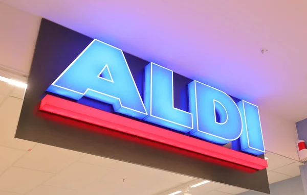 Berlin Allemagne Juin 2019 Logo Entreprise Aldi Supermarket Allemagne — Photo