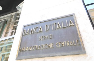 Roma İtalya - 13 Haziran 2019: İtalya Bankası Roma İtalya