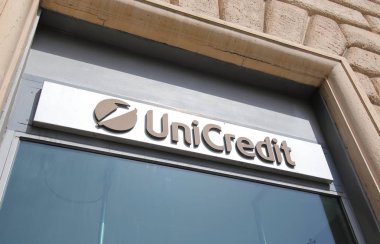 ROME ITALY - JUNE 14, 2019: UniCredit bank Italy clipart