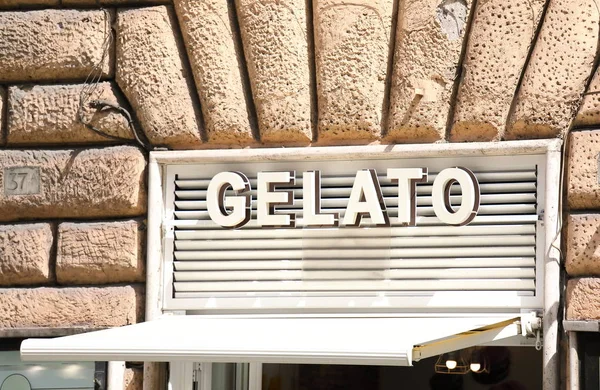Firma Tienda Gelato Roma Italia — Foto de Stock