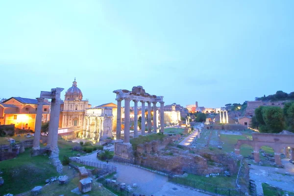 Foro Romano Roman Forum Ruiny Gród Rzym Włochy — Zdjęcie stockowe