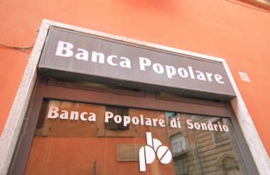 Roma İtalya - 15 Haziran 2019: Banca Popolare bank İtalya