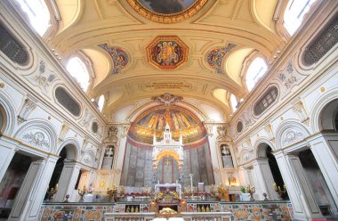 Roma İtalya - 15 Haziran 2019: Santa Cecilia Trastevere bazilikası Roma İtalya