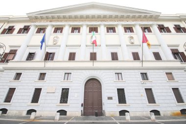 Roma İtalya - 15 Haziran 2019: Piazza Mastai meydanı Trastevere Roma İtalya