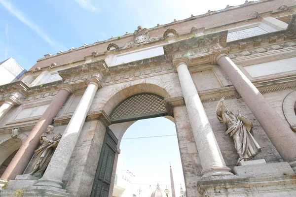 Puerta Popolo Edificio Histórico Roma Italia —  Fotos de Stock