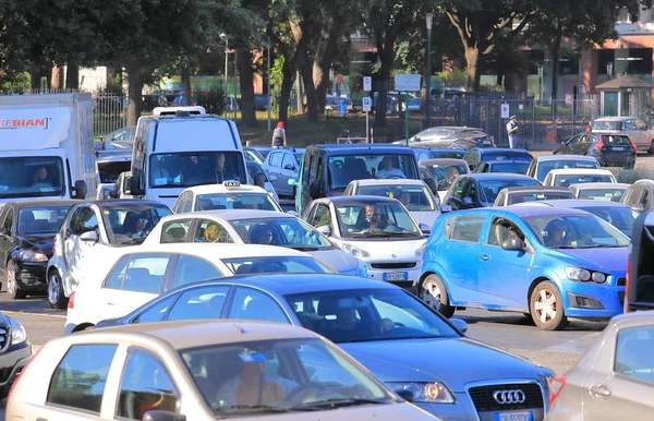 Roma Italia Giugno 2019 Congestione Del Traffico Nel Centro Roma — Foto Stock