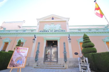 Segovia Spain - 29 Mayıs 2019: Artilleria askeri akademisi Segovia Spain