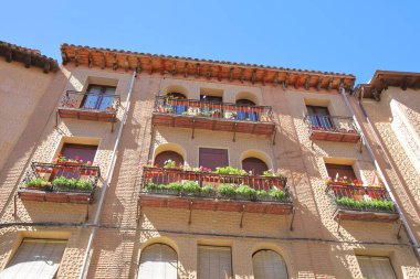 Eski apartman cityscape Segovia İspanya