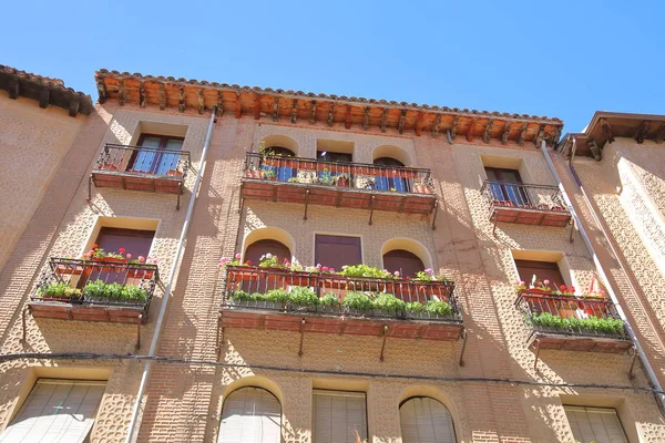 Antiguo Edificio Apartamentos Paisaje Urbano Segovia España —  Fotos de Stock