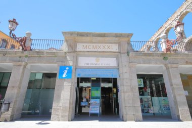 Segovia Spain - 29 Mayıs 2019: Segovia Spain turist ziyaretçi bilgilendirme ofisi