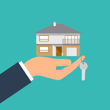 el tutma ev ve anahtar. Vektör görüntü