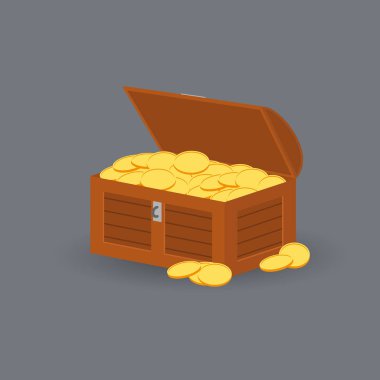 Hazine kutusu altın dolu