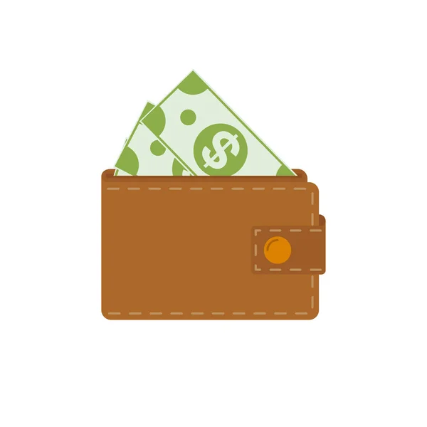 M-cüzdan ile dolar simgesi. Beyaz bir arka plan üzerinde düz tasarım stili — Stok Vektör