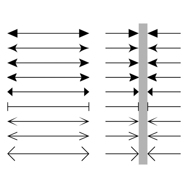 Größe und quadratische Abmessung und Messung linearen Symbolsatz. Anbauflächenzeilensymbole. dünne Konturinfografische Elemente. — Stockvektor