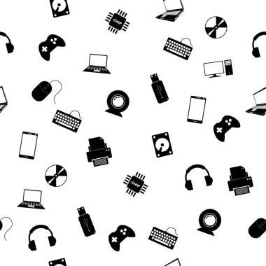 Elektronik ile Seamless modeli. Vektör çizim Eps.