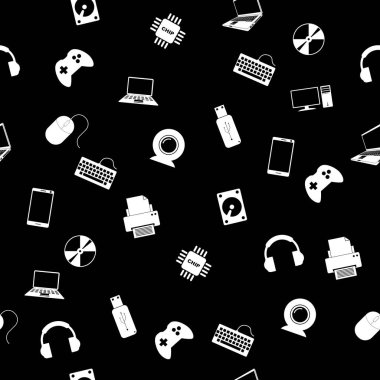 Elektronik ile Seamless modeli. Vektör çizim Eps.
