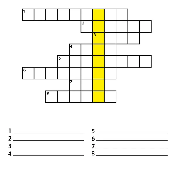 Icona piatta sagoma intagliata, semplice disegno vettoriale. Cruciverba vuota per illustrazione di gioco di sfida, puzzle e rebus. Figura quadrata — Vettoriale Stock