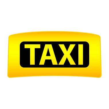 Taksi Cap vektörel Clipart beyaz zemin üzerinde. Işık kutusu