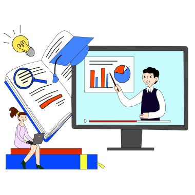 Birisi internet kursunda ders veriyor.