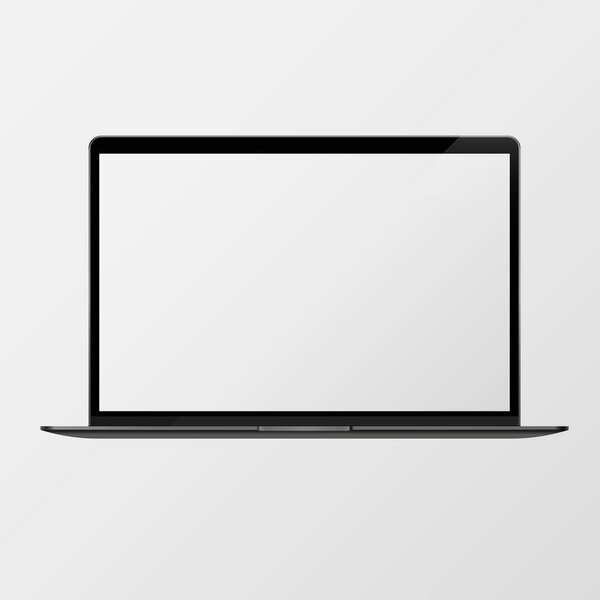 черный ноутбук изолированный макет