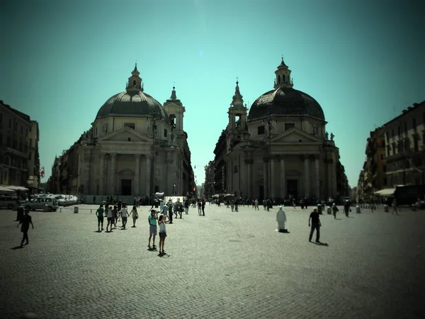 Ιγκρέτζας Γκέμεας Εκκλησία Piazza Del Popolo Ρώμη — Φωτογραφία Αρχείου