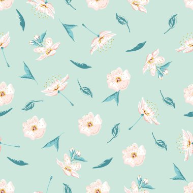 arkaplanda çiçekler ve yapraklar