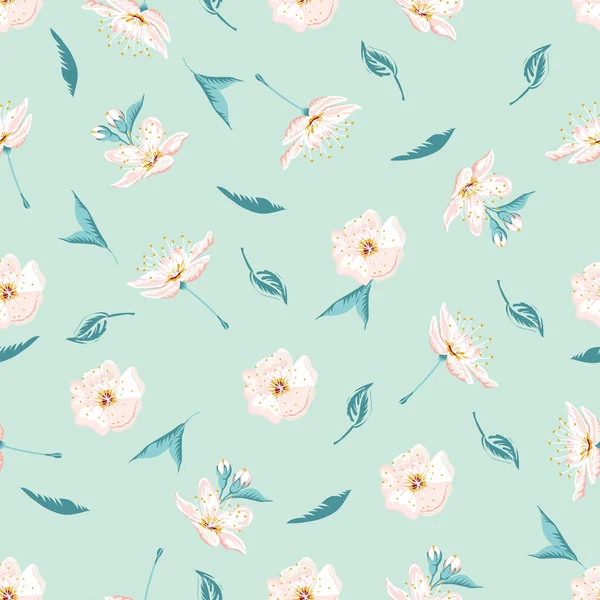 Fundo com flores e folhas — Vetor de Stock