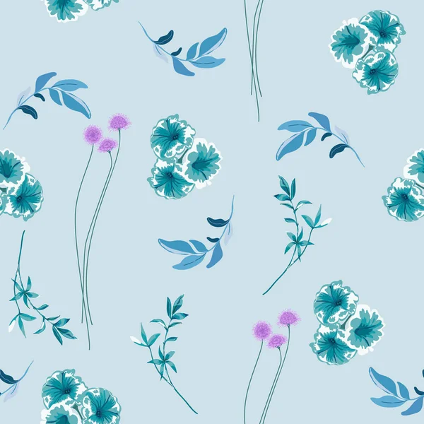 Fond avec des fleurs et des feuilles — Image vectorielle