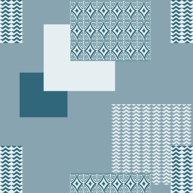 Geometrik patchwork Dikişsiz desen etnik ve kabile motifleri ile