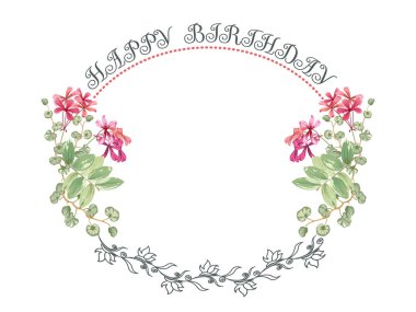 Buketleri egzotik küçük çiçekler ve tropikal yaprakları çerçeve