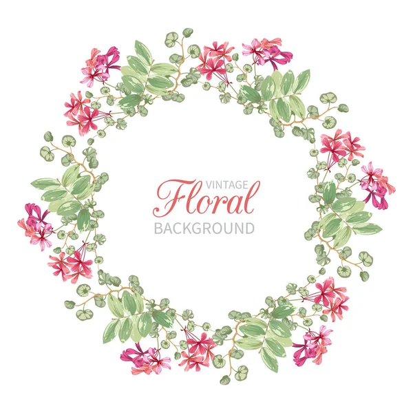 Fondo floreale con bordo di fiori esotici e foglie tropicali — Vettoriale Stock