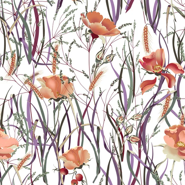 植物と花のベクトル図。ビンテージ、プロバンス スタイル — ストックベクタ