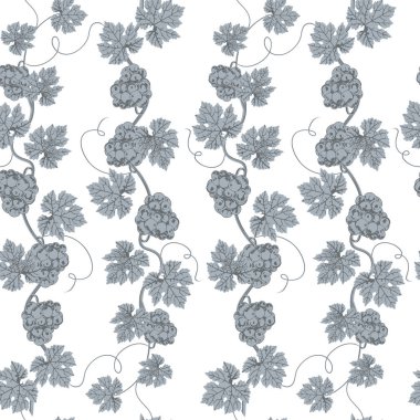 Üzüm dalı vektör dikişsiz desen. Wineyard retro duvar kağıdı ile.